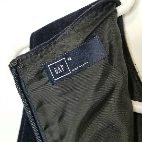 Gap Velvet Shift True Indigo Navy Knee Length  Party Evening Cocktail Dress,  12 - Picture 8 of 10